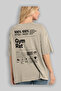 Gym Rat Oversize Back Printed Beige T-Shirt 100% Cotton Streetwear Premium Comfortable Fit - 3
