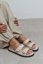 Cute Beige Matte Double-Strapped Flat Sole Women's Slippers