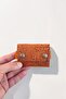 Orange Leather Card Holder Small Size Shawl Patterned Gift Card Holder for Men and Women - 5
