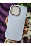 Matte Baby Blue Silicone Case with Metal Camera Frame Compatible with iPhone 16 Promax - 2