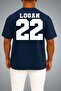 Oversize Off Campus Briar University Hawks Logan 22 Chest and Back Printed Unisex T-Shirt - 2
