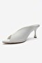 Pelina White Skin Women's Thin Heeled Slippers - 6