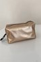 Champagne Colored Metallic Cosmetic Bag Multi-Purpose Travel Organizer - 3