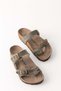 Unisex Khaki Soft Pad Sole Flip-Flop Buckle Daily Comfortable Summer Home & Outdoor Slippers - 2