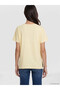 Beige Sequin Embroidered 100% Cotton Women's T-Shirt - 4