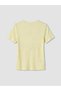 Yellow Crew Neck Women's Ribbed T-Shirt - 7