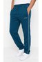 Men's Blue Color Comfortable Fit Double Piping Flat Leg Pocket Zipper Sweatpants - 3