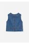 Girl's Denim Sleeveless Blouse Dark Blue 3030 - 2