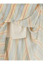 Mixed Striped Belted Shirt Dress - 8