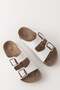 Unisex White Soft Pad Sole Double Strap Buckle Daily Comfortable Summer Home & Outdoor Slippers - 4