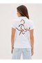 Women's Printed White Polo Neck T-Shirt - 2