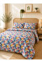 Double Duvet Cover Set 100% Cotton Ranforce 5D Digital Printing Knitted Patterned Modern Design