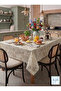 Tablecloth with Pvc Lace Appearance, Easy to Clean, Non-Slip, Liquid-Proof, Non-Perforated. Cream