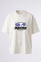 Grunge Gozler Design Back Printed Cotton White Oversize T-Shirt