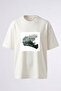 Mountainbike Helmet Design Back Printed Cotton White Oversize T-Shirt