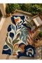 Sdt Custom Cut Abstract Botanical Leaf and Flower Pattern Cream Woven Base Decorative Carpet Sdt3006 - 3