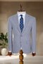 Gray Textured Italian Style Slim Fit Men's Blazer Jacket - 3