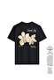 Women's White Flower Simple Joy Printed Black T-Shirt - 3
