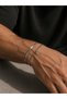 Letter-Embossed 2-Piece Stainless Steel Men's and Women's Thin Italian Crushed and Figaro Steel Bracelet Set Boxed Gift - 3
