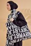 Full Covered Hijab Swimsuit Set with Letter Pattern Black Parachute Fabric 4 Pieces – M2301 - 4