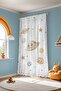 Space Travelers Patterned Children's Baby Room Background Curtain (Single Panel Pricing) - 4