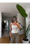 Ribbed Strap Tank Top - Ecru - 2