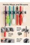Broom Mop Holder Wall Mounted – Heavy-Duty 5-Slot 6-Hook Tool Organizer Rack for Kitchen, Garage, Garden & Laundry | Non-Slip Space-Saving Broom & Cleaning Supplies Hanger - 6