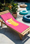 Pink Striped Mug Motif Beach Towel - Modern Mediterranean Style Yellow and White Quick-Drying Towel Cover - 2