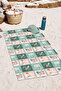 Tropical Palm Tree Beach Towel with Bird Figure - Bohemian Green Pink Marine Quick-Dry Microfiber Towel - 4