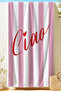 Pink Striped Ciao Written Beach Towel - Modern Marine Style Pool Sea Bath Beach Cover