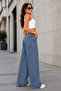 Light Blue High Waist Baggy Jean Trousers E7011 - 5