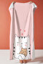 Girl's Beach Towel with Cute Cat Figure - Pastel Pink Minimalist Quick-Drying Microfiber Towel - 6