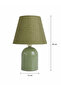 Liva Mint Green Metal Body 34 cm Green Fabric Lampshade - 5
