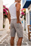 Men's Denim Fabric Ripped Detailed Gray Jean Shorts Ke-601 - 6
