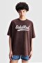 Ecko Red Madelyn Loose Boyfriend Fit Crew Neck Printed 100% Cotton Women's Brown Tshirt