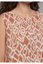 Fashion Fit Round Neck Metered Printed Women's Brown Sleeveless Shirt - 4