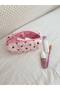 Polka Dot Pink Single Compartment Pen Holder Liquid-Proof Washable Zippered School Pencil Case - 2