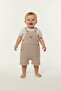 Baby Boy Beige Salopet and Patterned T-Shirt Set - 3
