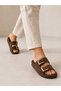 Double Straps, Metal Buckle, Anatomical Sole, Stylish, Women's Slippers - 4