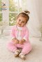Baby Girl Set - 3-Piece Top and Bottom Set with Lace Collar and Rose Embroidery - 6