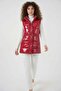 Women's High Collar Bright Red Vest - 2