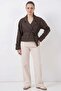 Women's Classic Collar Belted Double Button Light Brown Trench Coat - 3