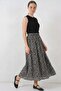 Women's Leopard Patterned Anthracite Skirt - 8