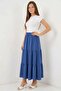 Women's Ruffled Indigo Skirt - 2