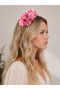 Pink Floral Detailed Straw Crown – Handmade Bohemian Spring Crown and Summer Hair Accessory - 3
