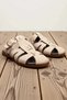 Women's Nubuck Fisherman Sandals Flat Heeled Double Strap Buckle Detailed Comfortable Casual Shoes Modern