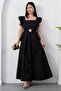 Square Neckline Shoulder and Skirt Ruffle Dress Grs4052 - 6
