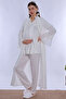 Pregnancy and Postpartum Pajama Set with Pajamas and Nursing Features Effortt - Ecru - 8