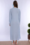 Long Sleeve Maternity Nightgown with Hidden Breastfeeding Feature Effortt - Blue - 3