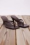 Women's Flip Flops Square Toe Mid Heel Faux Leather Slippers Thin Heel Comfortable Daily Modern Stylish Elegant